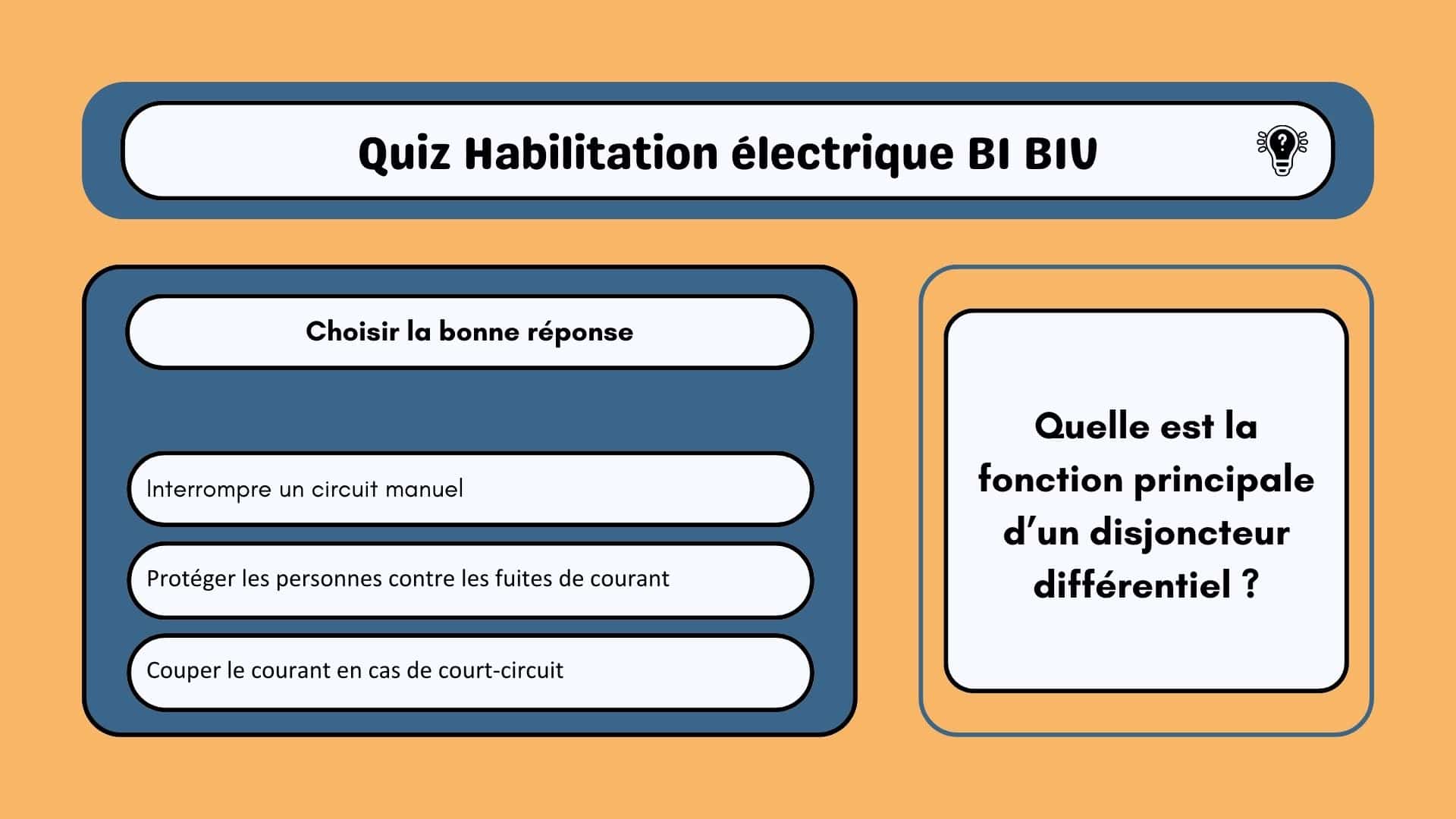 Exemple de QCM du test habilitation électrique B1 B1V
